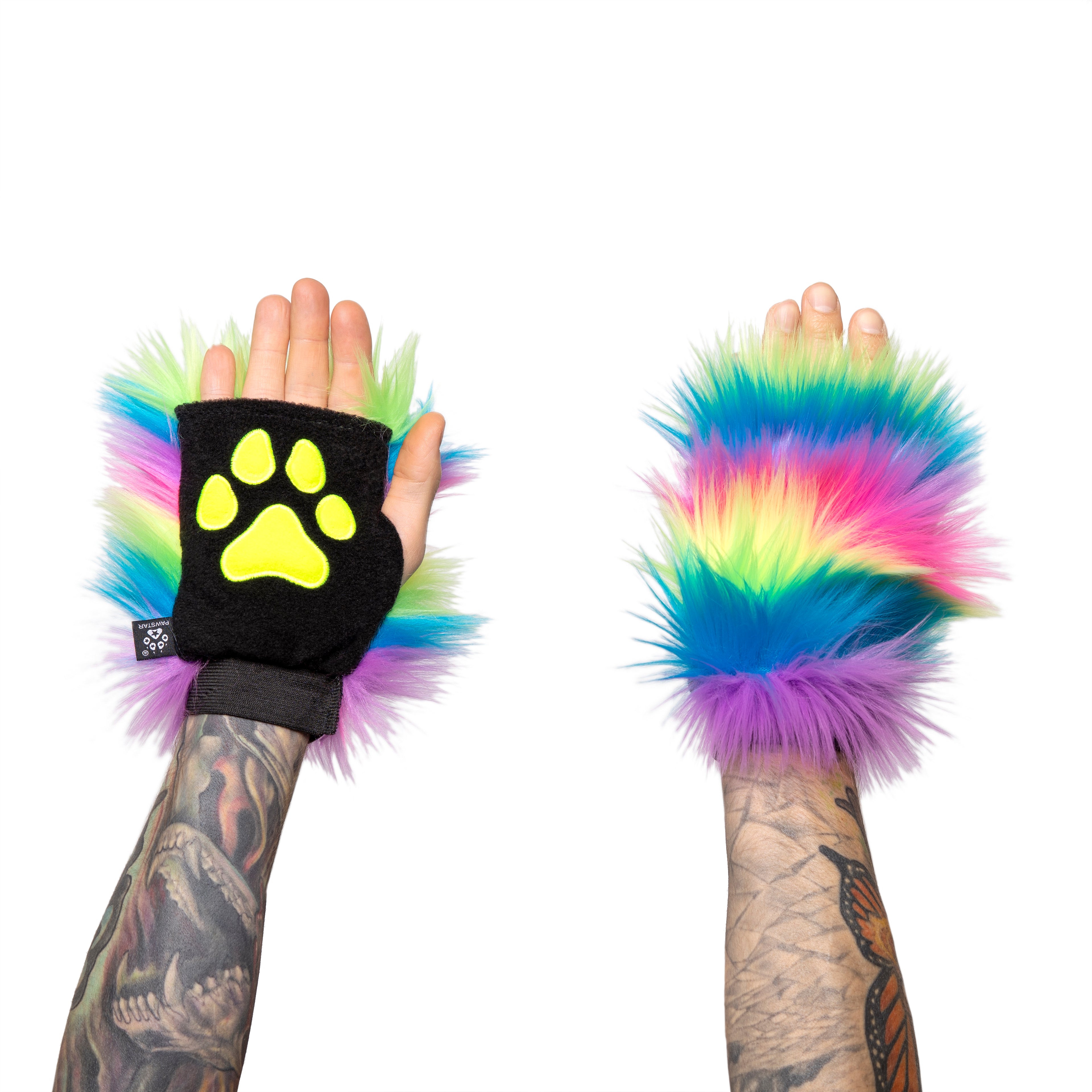 Rainbow Fur Pawlets - Pawstar Pawstar Pawlets cosplay, costume, furry, hand paws, nrain, paw, ship-15, ship-30day