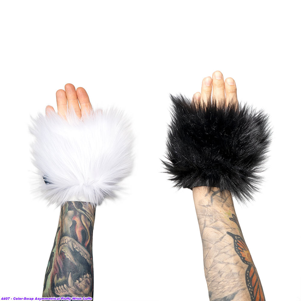 ☆ Color-Swap Asymmetrical Fluffy Wrist Cuffs