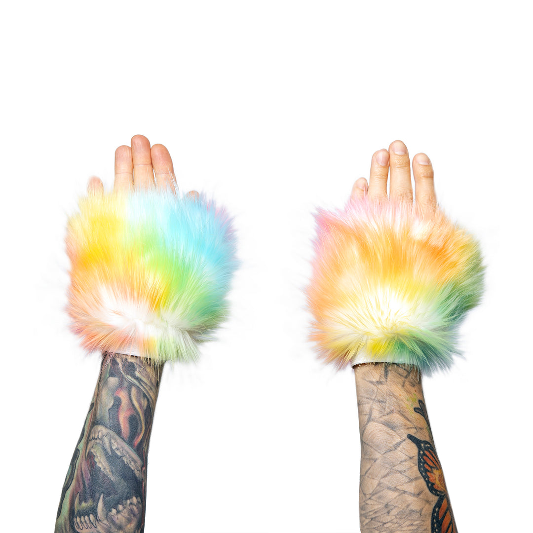 ✧ Rainbow Fluffy Fur Cuffs [Discontinued Product]