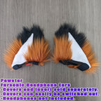 Red Pawstar Fursonic Fox Headphone Ears - Fox ear headphone adapters for costumes, cosplay, fursuit, fashion, therian close up