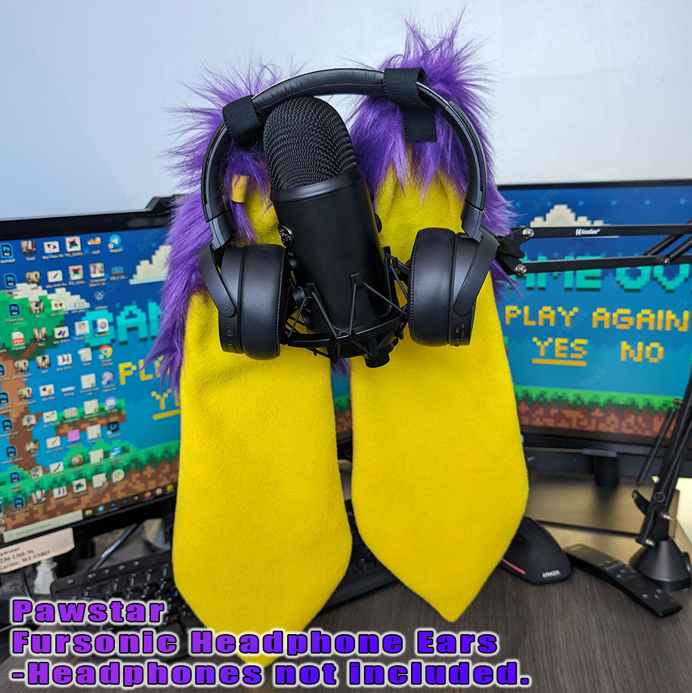 Pawstar Color-Swap Fursonic Bunny Headphone Ears - bunny ear headphone adapters for costumes, cosplay, fursuit, fashion, therian alt 4