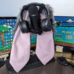 Gray Pawstar Fursonic Bunny Headphone Ears - bunny ear headphone adapters for costumes, cosplay, fursuit, fashion, therian