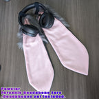 Gray Pawstar Fursonic Bunny Headphone Ears - bunny ear headphone adapters for costumes, cosplay, fursuit, fashion, therian front