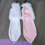 White Pawstar Fursonic Bunny Headphone Ears - bunny ear headphone adapters for costumes, cosplay, fursuit, fashion, therian alt view