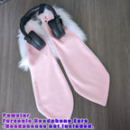 White Pawstar Fursonic Bunny Headphone Ears - bunny ear headphone adapters for costumes, cosplay, fursuit, fashion, therian front