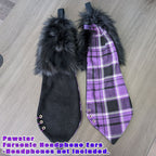 Purple Fursonic Pin Punx Bunny Headphone Ears - bunny ear headphone adapter for costumes, cosplay, fursuit, fashion, therian, streaming back