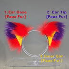  Color-Swap Clip In Fox Ears- fox ear headband for costumes, cosplay, fursuit, fashion, therian