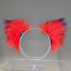 Pawstar Color-Swap Clip In Fox Ears- fox ear headband for costumes, cosplay, fursuit, fashion, therian back