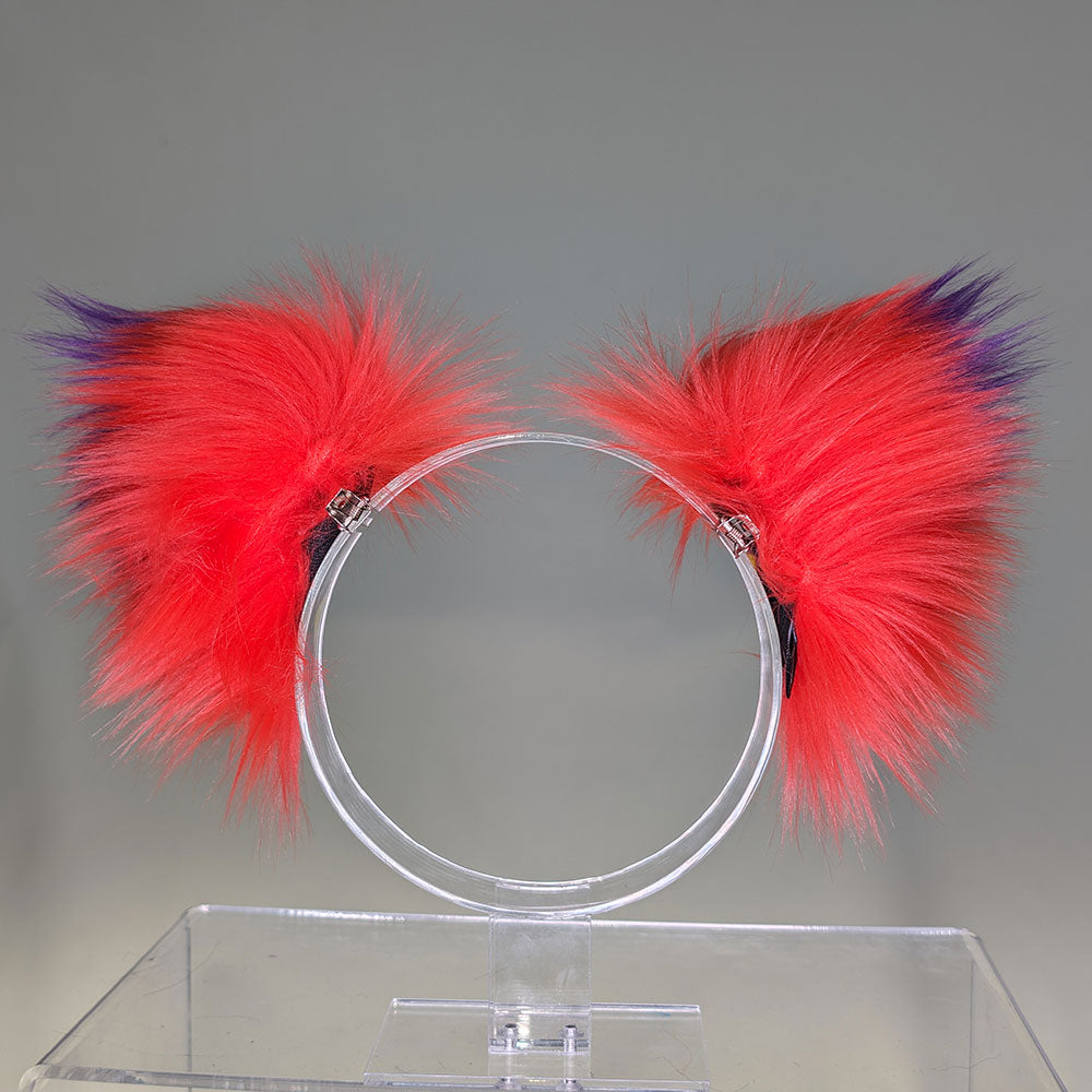 Pawstar Color-Swap Clip In Fox Ears- fox ear headband for costumes, cosplay, fursuit, fashion, therian back