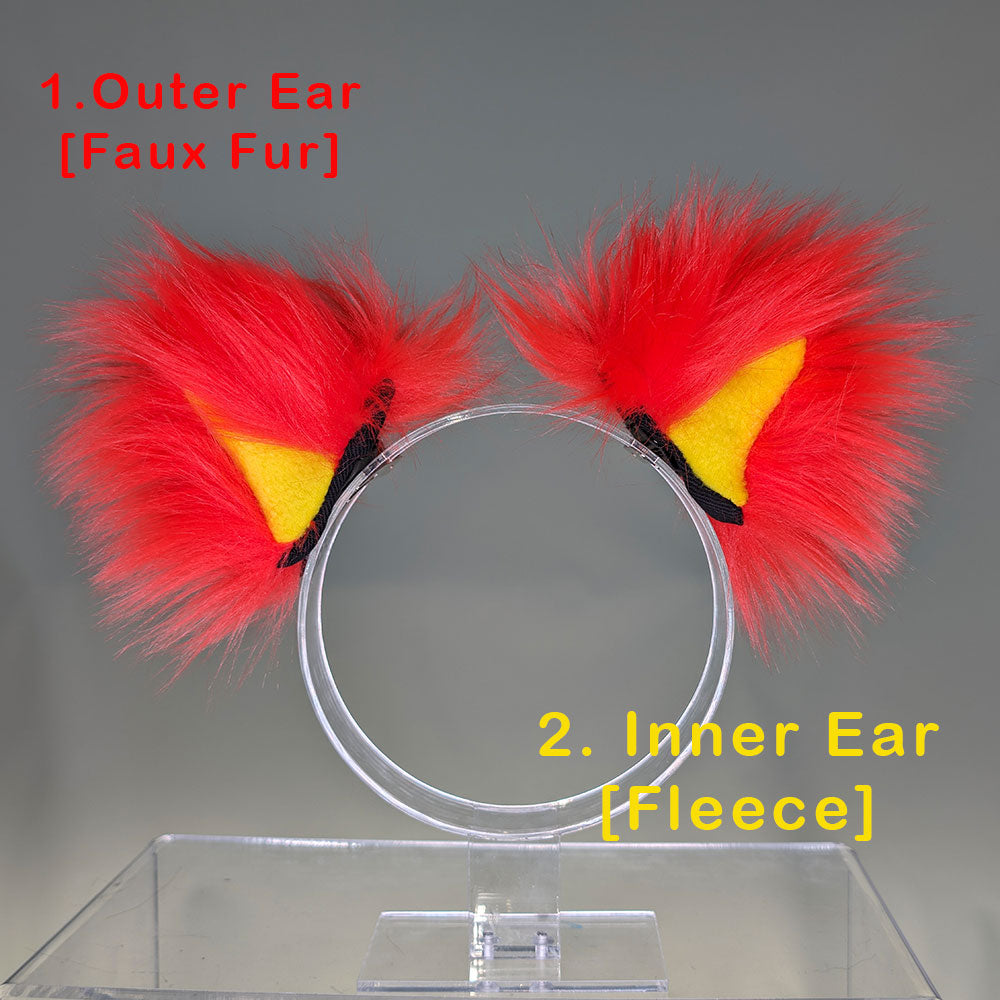 Pawstar Color-Swap Clip In Mew Ears - cat ear hairclips for costumes, cosplay, fursuit, fashion, therian