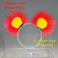 Pawstar Color-Swap Clip In Bear Ears - bear ear hairclips for costumes, cosplay, fursuit, fashion, therian