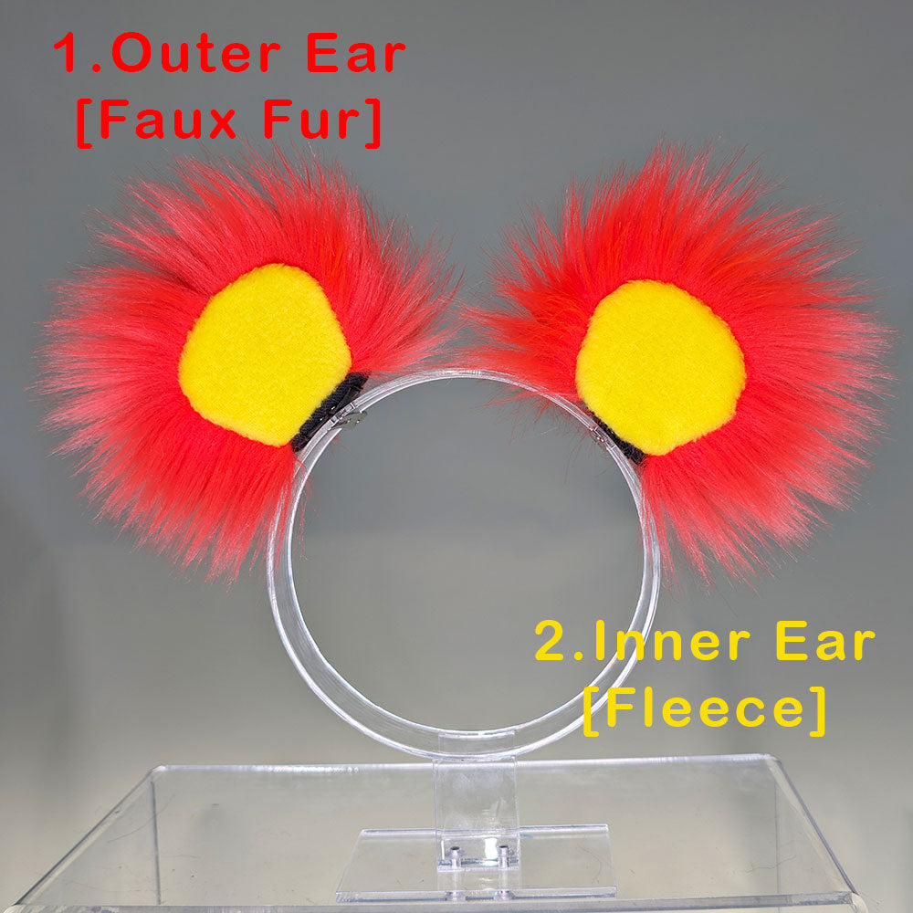 Pawstar Color-Swap Clip In Bear Ears - bear ear hairclips for costumes, cosplay, fursuit, fashion, therian
