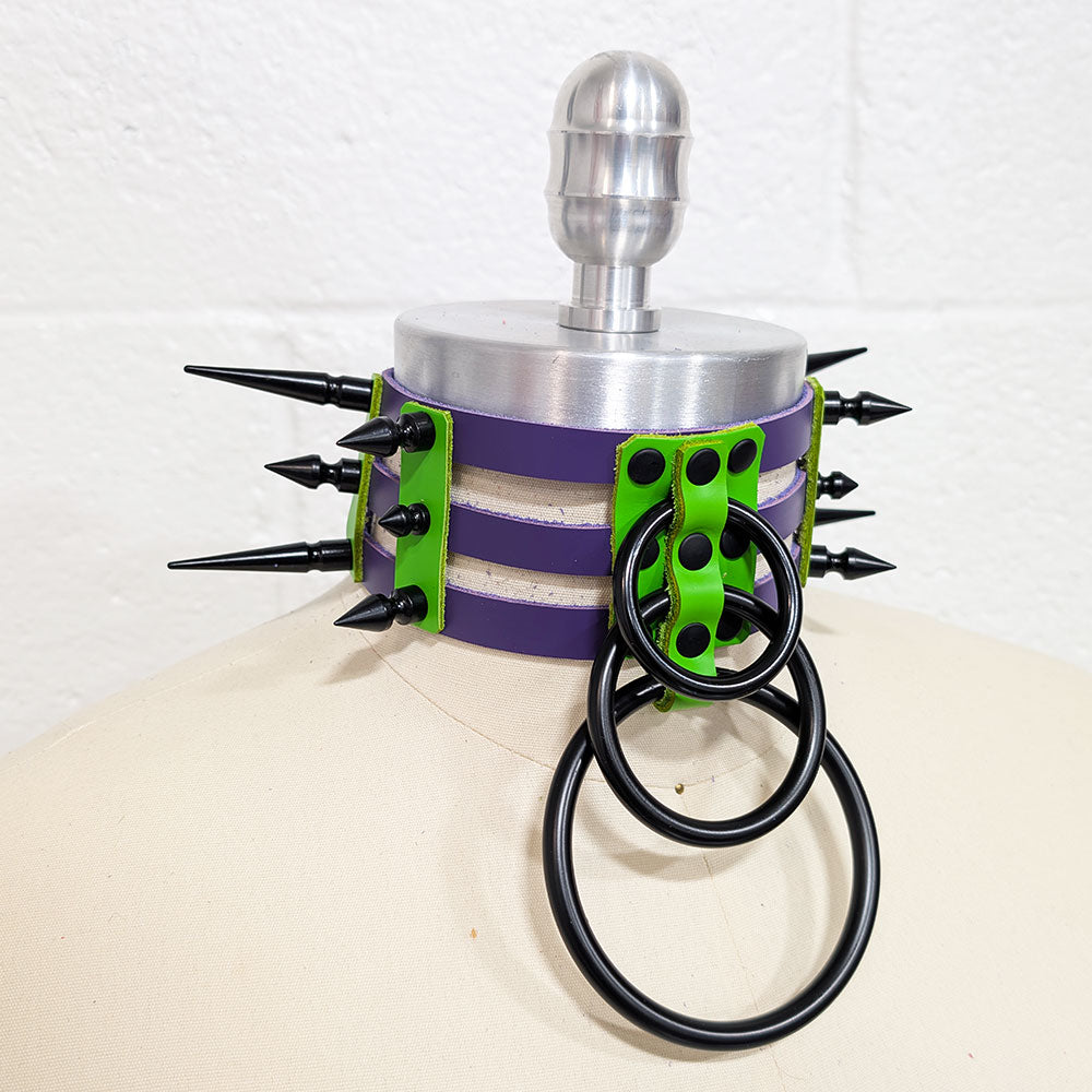 ☆ Color-Swap Spike Waterfall Cage Collar