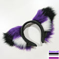Asexual Pawstar Pride Theme Ear Headband - animal ear headband for costumes, cosplay, fursuit, fashion, therian, pride month, lgbt