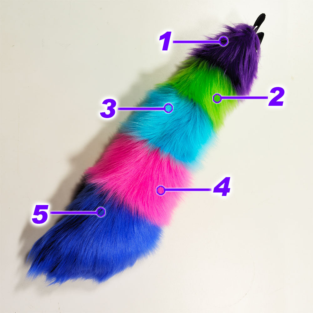 Pawstar custom commission color-swap raccoon and tanuki tail  example