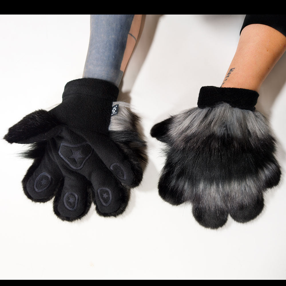 Pawstar raccoon themed hand paw gloves for fusuit cosplays