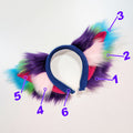 Pawstar Color-Swap Fox Ear+ Headband - fox ear headband for costumes, cosplay, fursuit, fashion, therian color accents