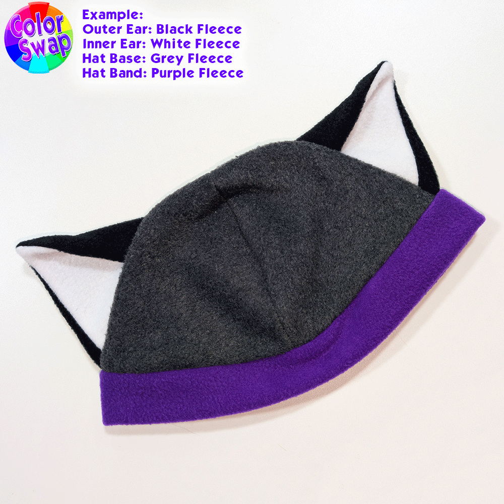 ☆ Color-Swap Fleece Kitty Hat