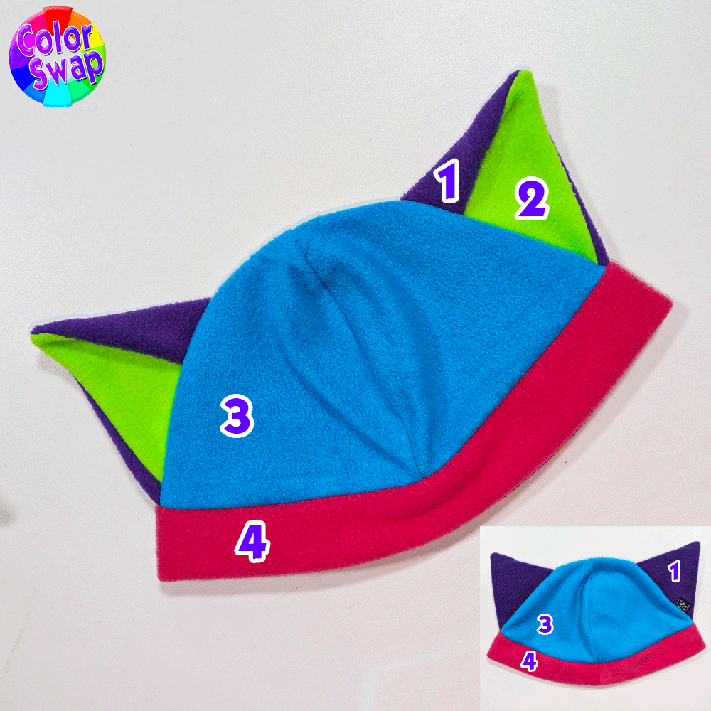 ☆ Color-Swap Fleece Kitty Hat