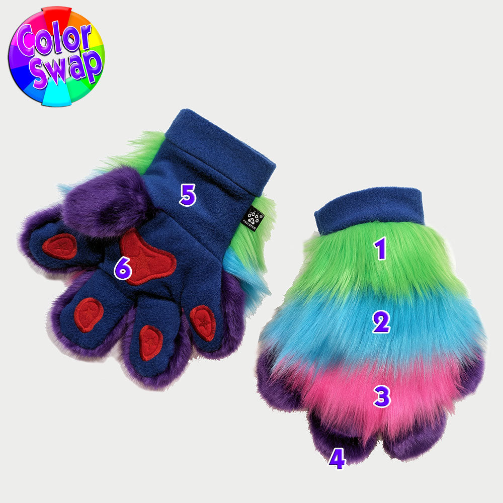 ☆ Color-Swap 3 Stripe PawMitts