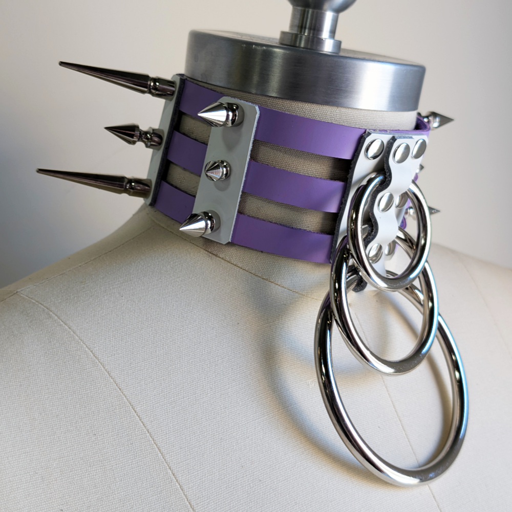 ☆ Color-Swap Spike Waterfall Cage Collar