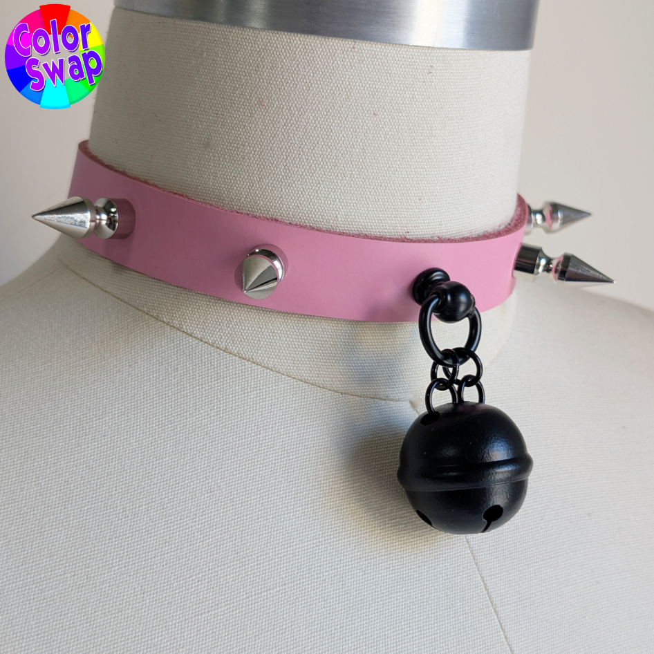 ☆ Color-Swap Kitty Bell & Spike Collar