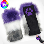 ☆ Color-Swap Stripey Paw Warmers