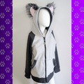 Pawstar opossum possum furry hoodie with clip on tail