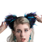 Party Furz Fluffy Mew Ear Headband - cat ear headband for costumes, cosplay, fursuit, fashion, therian front