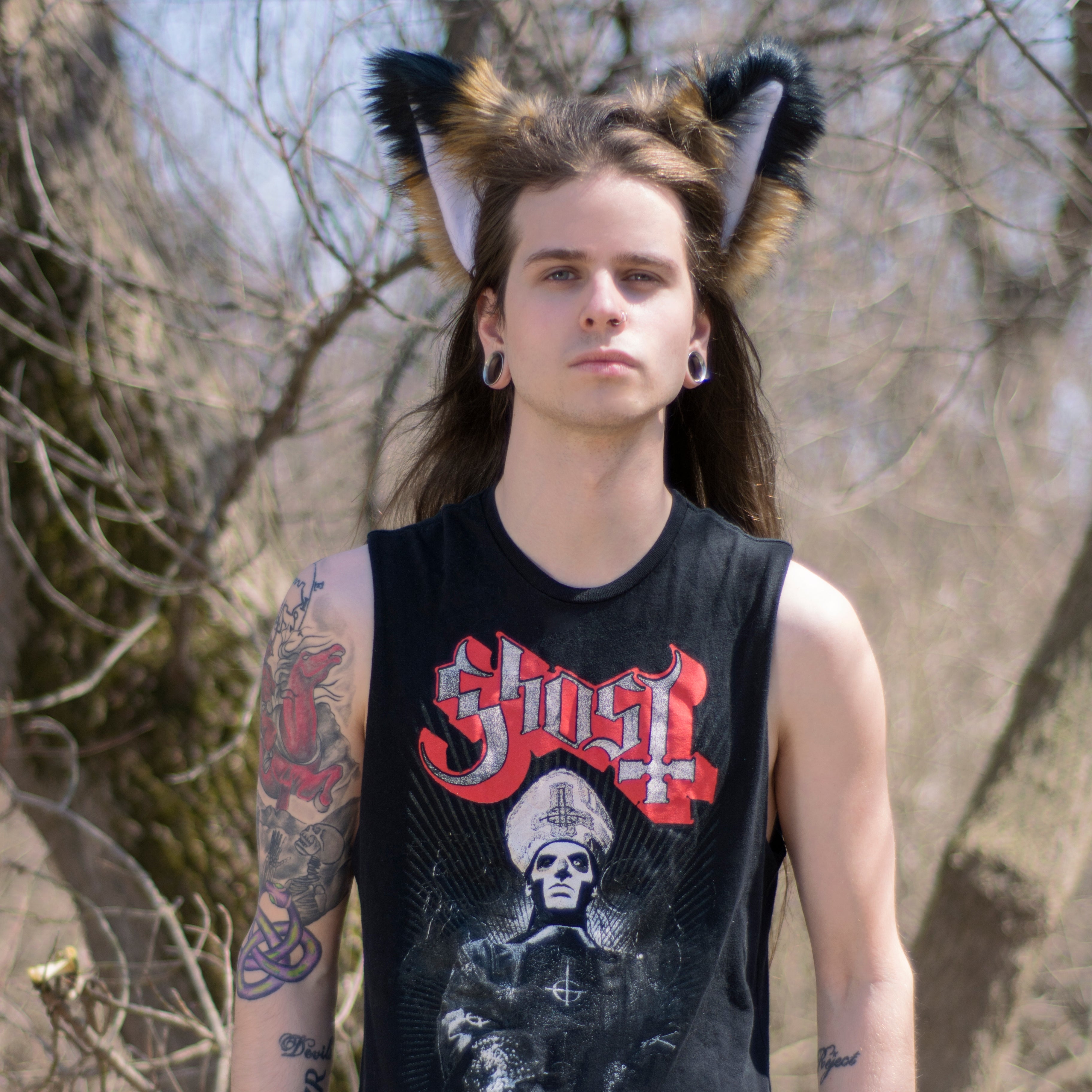Pepper Fox Yip Ear Headband -  fox ear headband for costumes, cosplay, fursuit, fashion, therian front model alternate
