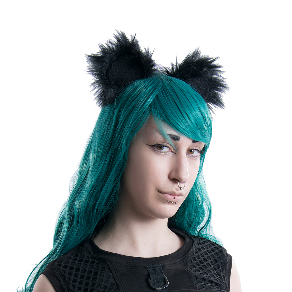 black Pawstar clip in hair bair ears for cosplay costume and halloween.