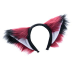 merlot burgundy red Fox Ears - Pawstar Fox Yip Ear Headband - fox ears headband for costumes, cosplay, fursuit, fashion, therian
