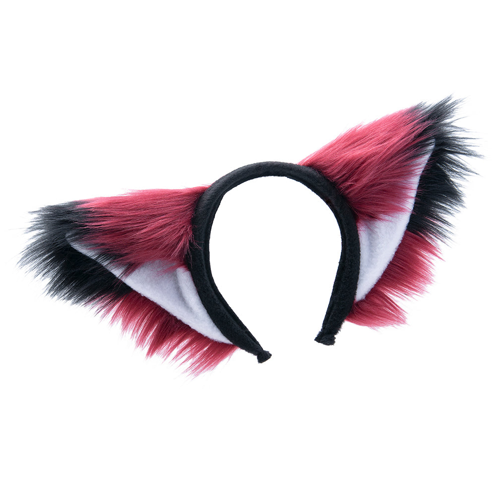 merlot burgundy red Fox Ears - Pawstar Fox Yip Ear Headband - fox ears headband for costumes, cosplay, fursuit, fashion, therian