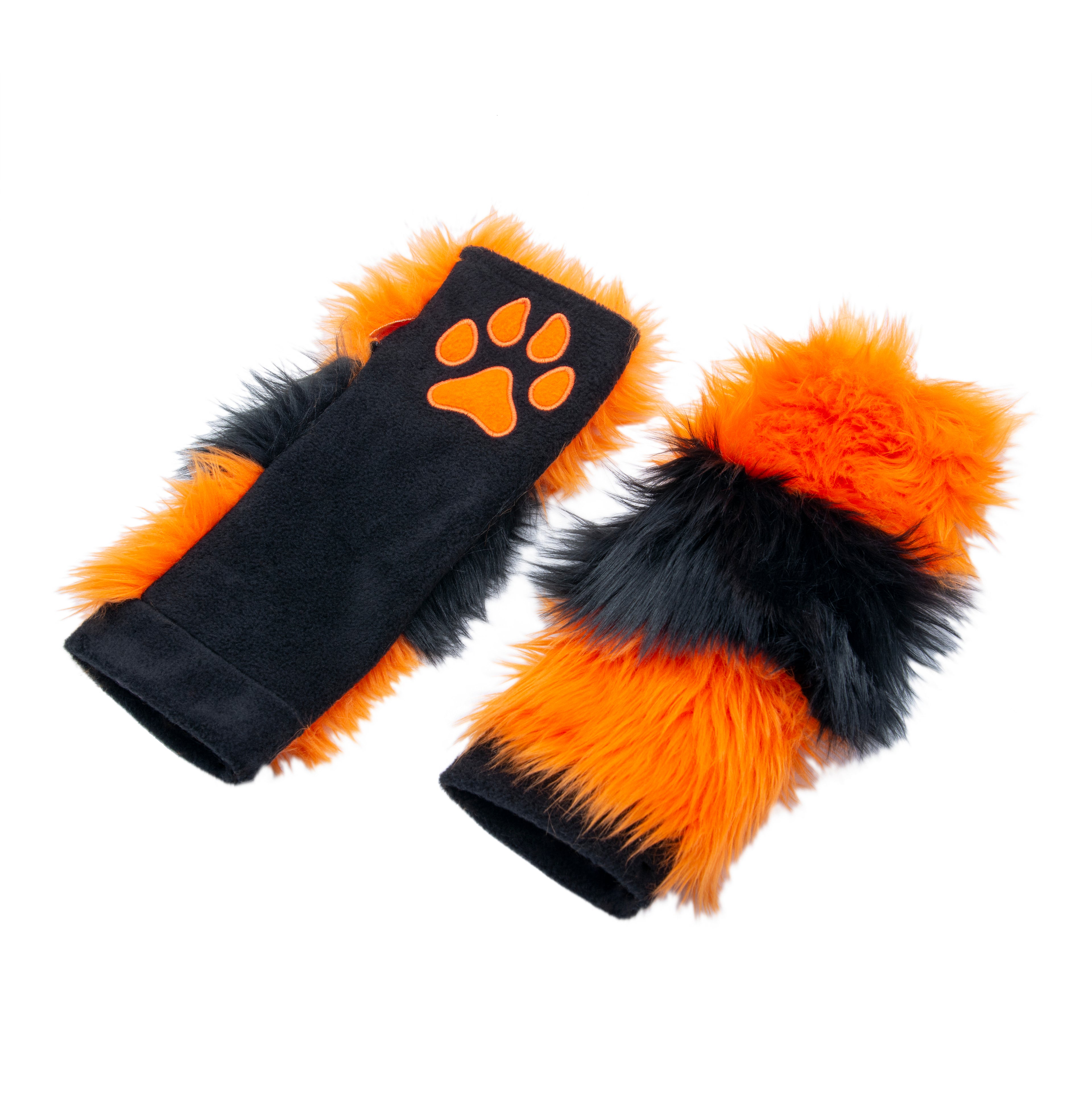 Stripey Paw Warmers - Pawstar Pawstar PawWarmers cosplay, costume, furry, hand paws, paw, pawwarmer, ship-15, ship-30day