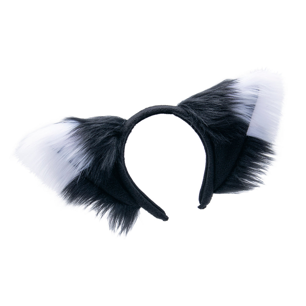 black Fox Ears - Pawstar Fox Yip Ear Headband - fox ears headband for costumes, cosplay, fursuit, fashion, therian