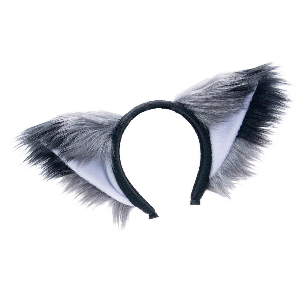 Grey Gray Fox Ears - Pawstar Fox Yip Ear Headband - fox ears headband for costumes, cosplay, fursuit, fashion, therian