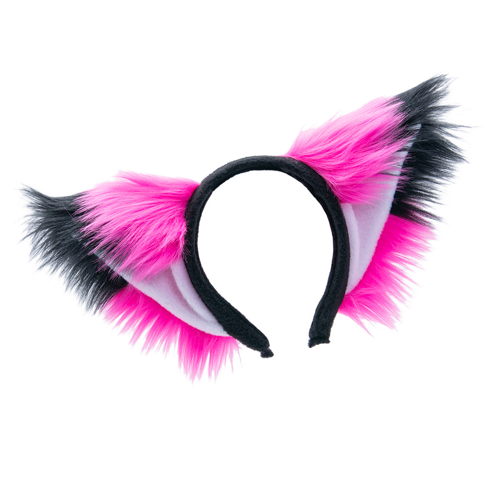 hot pink Fox Ears - Pawstar Fox Yip Ear Headband - fox ears headband for costumes, cosplay, fursuit, fashion, therian