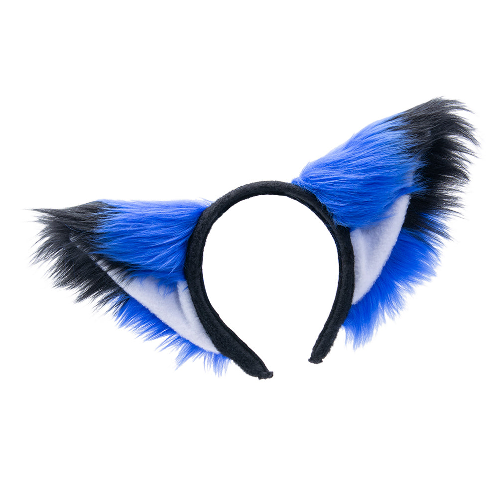 blue Fox Ears - Pawstar Fox Yip Ear Headband - fox ears headband for costumes, cosplay, fursuit, fashion, therian. Made in the USA since 2003.