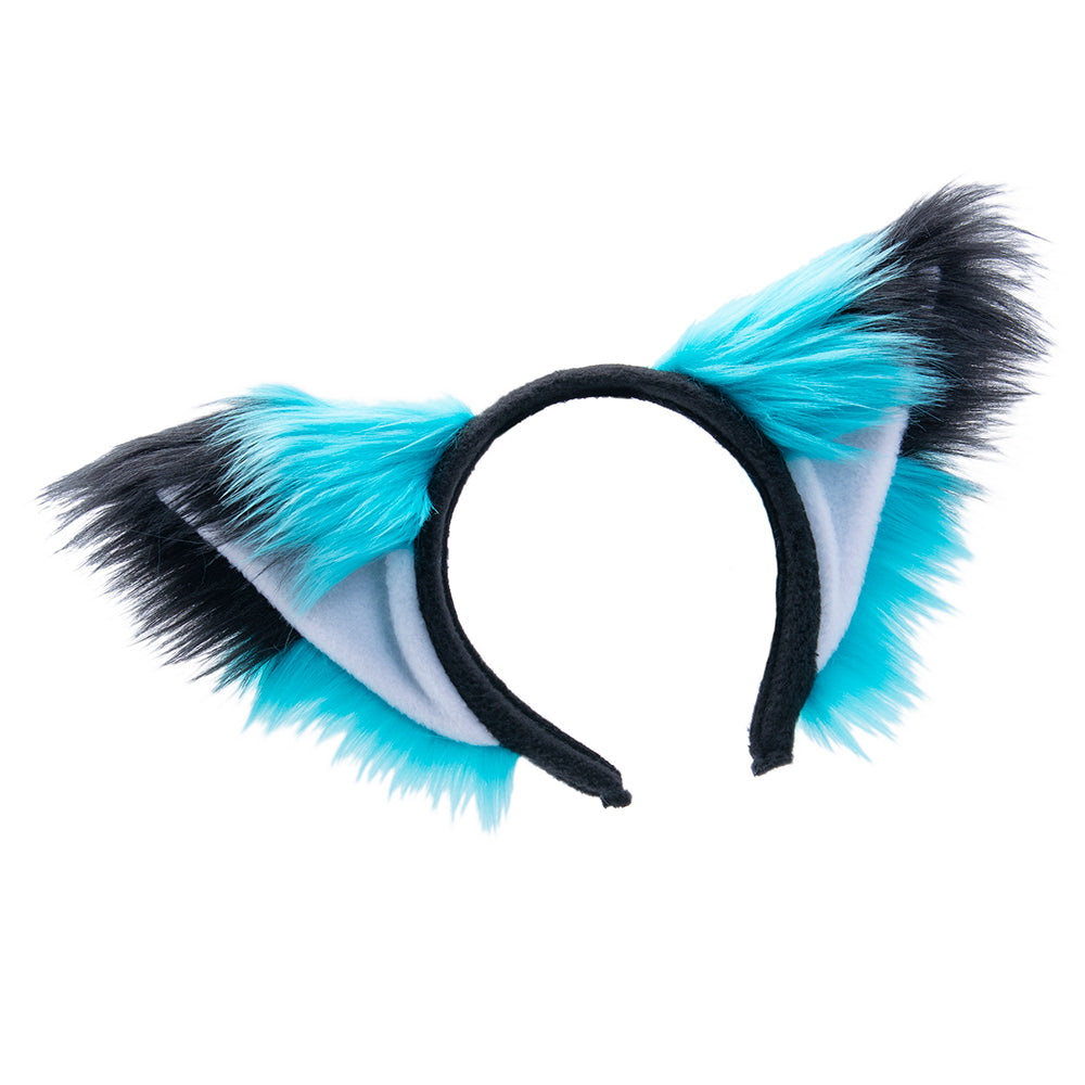 turquoise teal Fox Ears - Pawstar Fox Yip Ear Headband - fox ears headband for costumes, cosplay, fursuit, fashion, therian. Made in the USA since 2003.