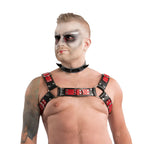 Bulldog Duo Tone Unisex torso leather Harness DSFusion Dark Star Fusion Pawstar goth pastel kawaii lolita harajuku fashion cybergoth punk cyberpunk rave raver festival dog fashion for furry furries