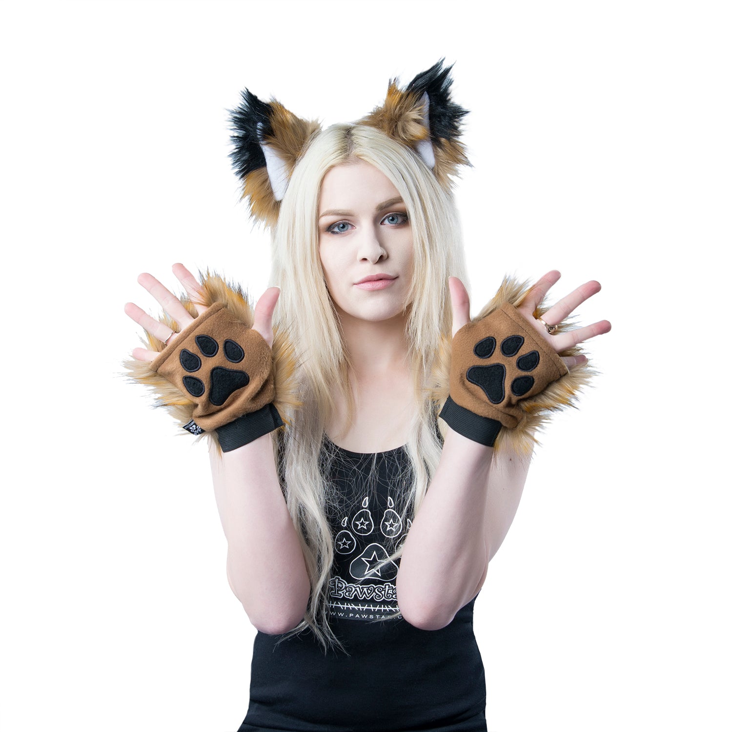 Pepper Fox Fur Pawlets - Pawstar Pawstar Pawlets cosplay, costume, furry, hand paws, paw, ship-15, ship-30day