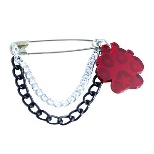 Paw Chain & Charm Pin - Pawstar Pawstar Hat Accessory cosplay, costume, furry, ship-15, swag