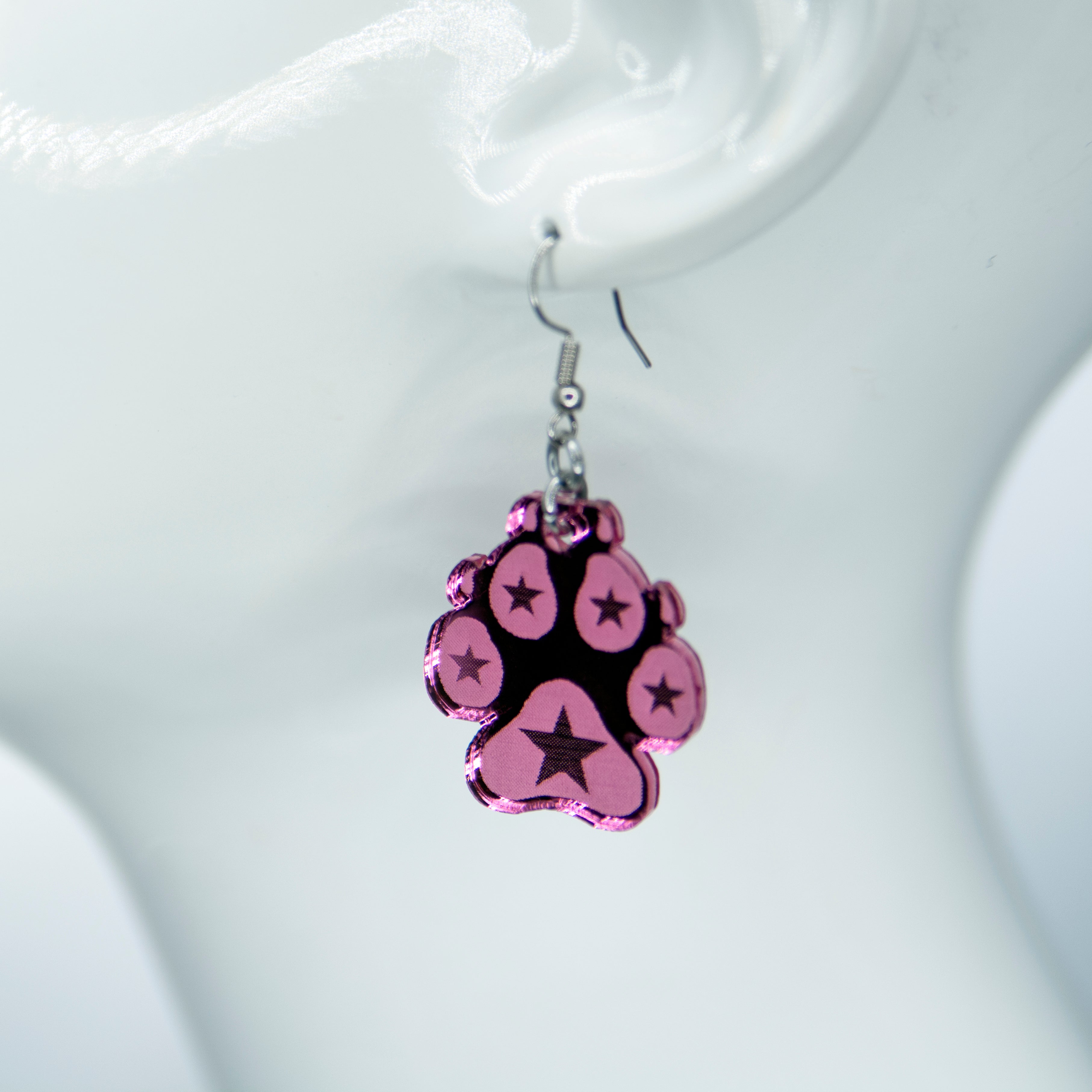 Pawstar Logo Acrylic Earrings - Pawstar Pawstar Earrings cosplay, costume, Cutebits, furry, ship-15, ship-15day, swag
