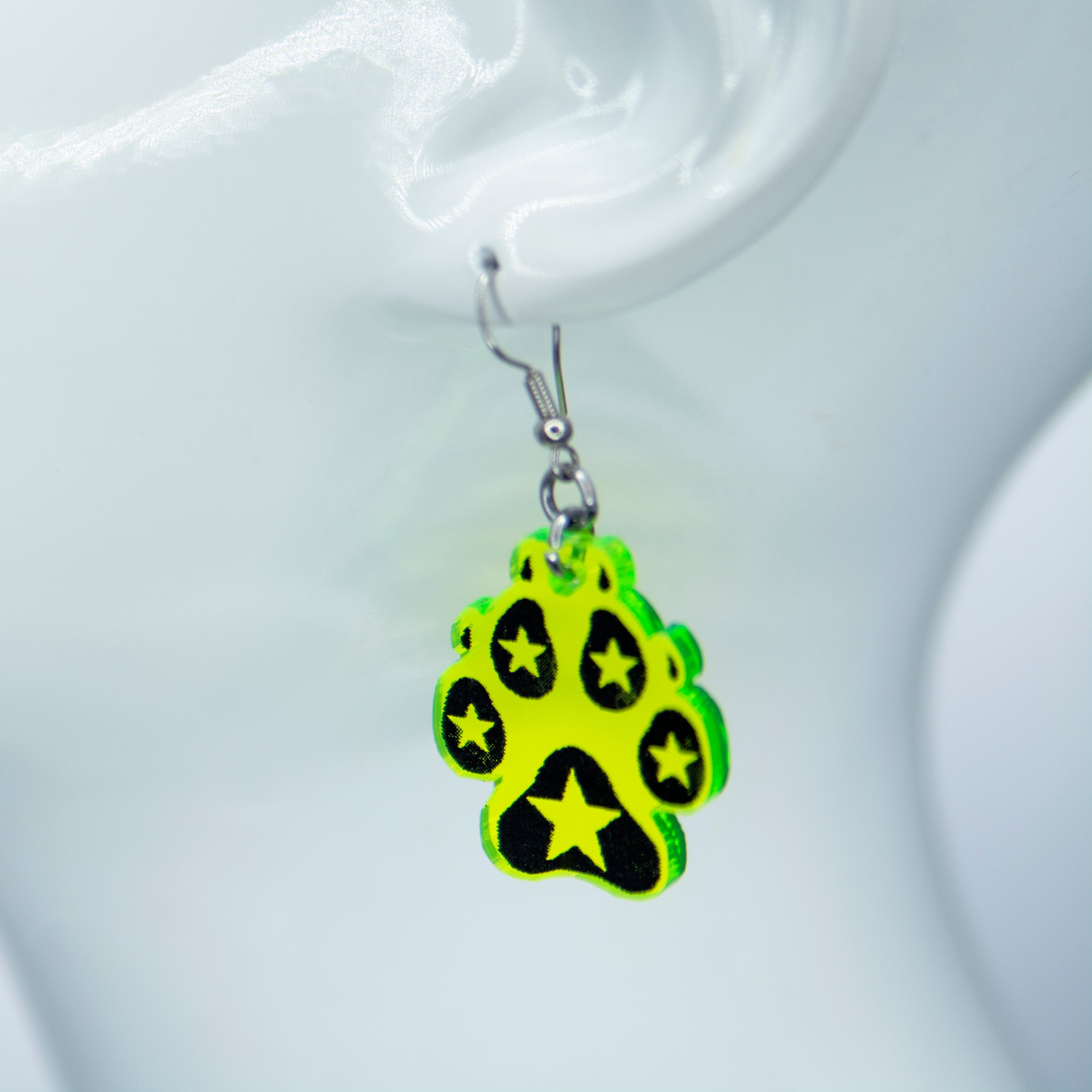 Pawstar Logo Acrylic Earrings - Pawstar Pawstar Earrings cosplay, costume, Cutebits, furry, ship-15, ship-15day, swag