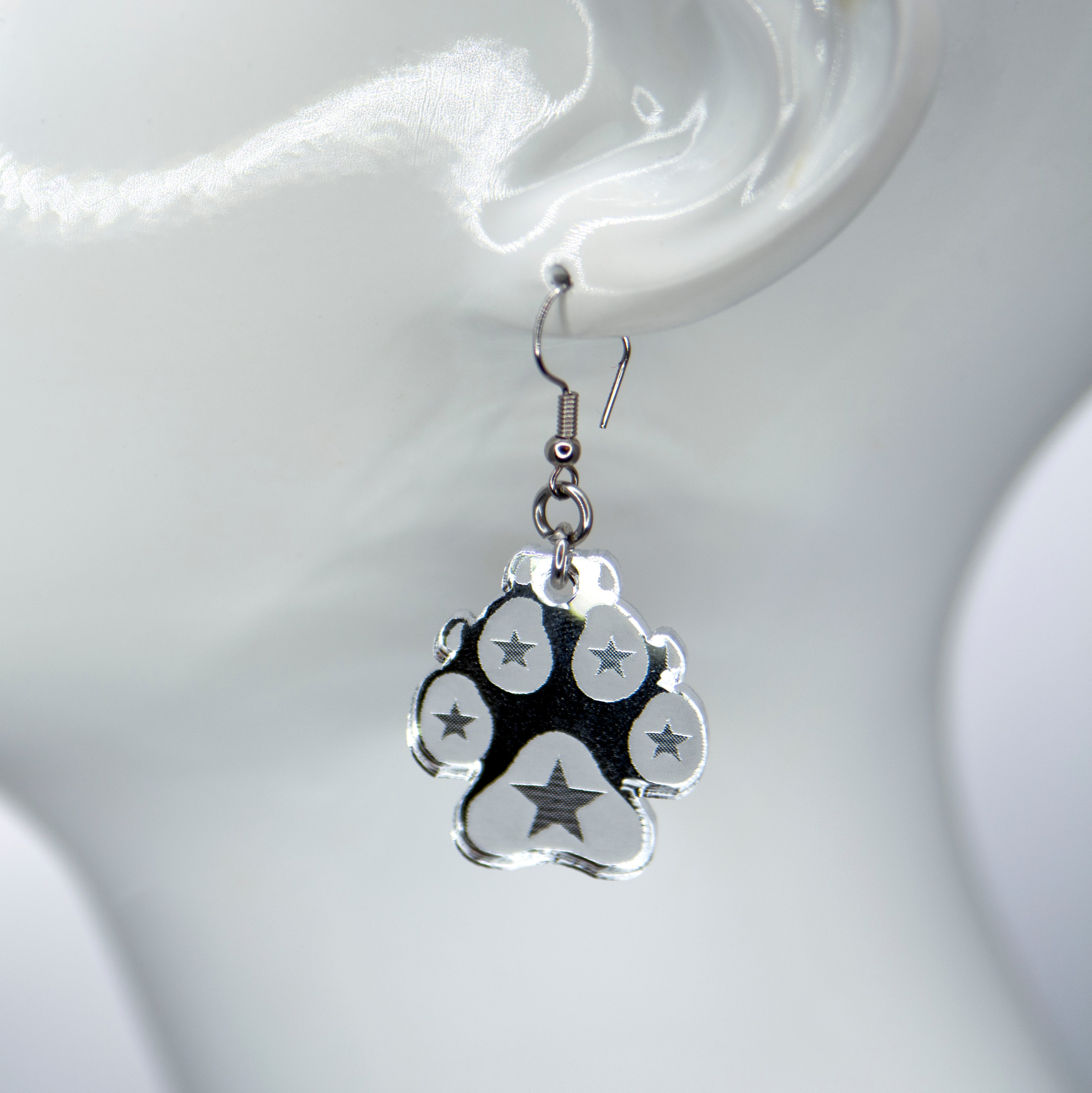 Pawstar Logo Acrylic Earrings - Pawstar Pawstar Earrings cosplay, costume, Cutebits, furry, ship-15, ship-15day, swag