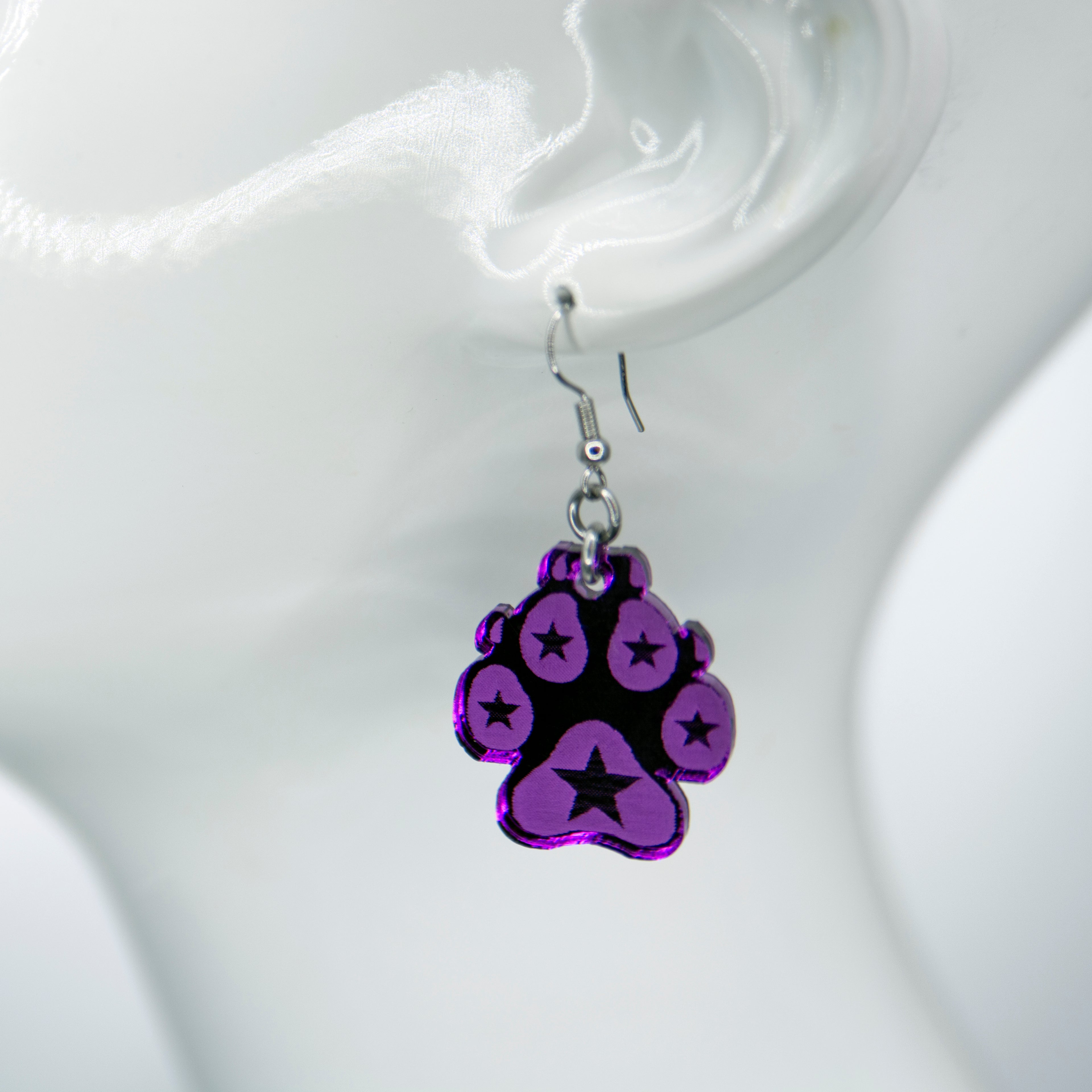 Pawstar Logo Acrylic Earrings - Pawstar Pawstar Earrings cosplay, costume, Cutebits, furry, ship-15, ship-15day, swag