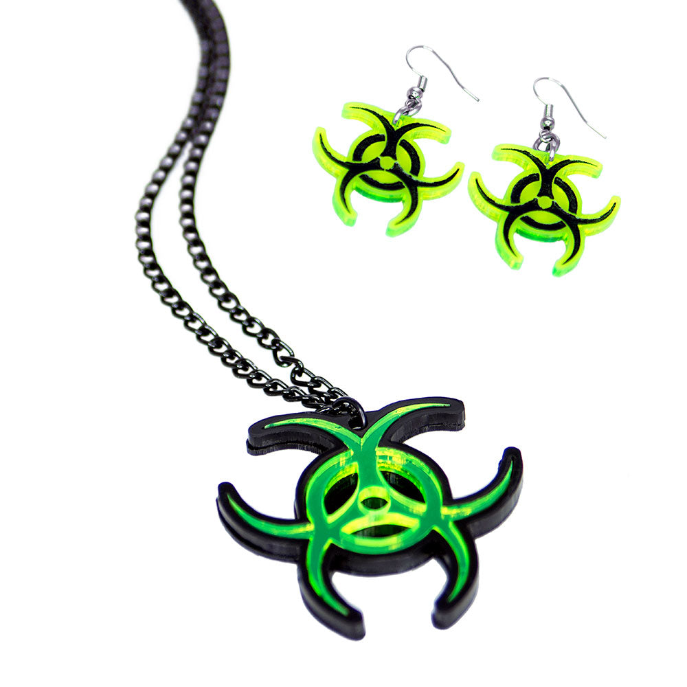 Biohazard Earring & Necklace Set