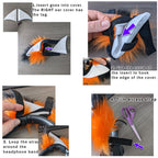 Red Pawstar Fursonic Fox Headphone Ears - Fox ear headphone adapters for costumes, cosplay, fursuit, fashion, therian instructions