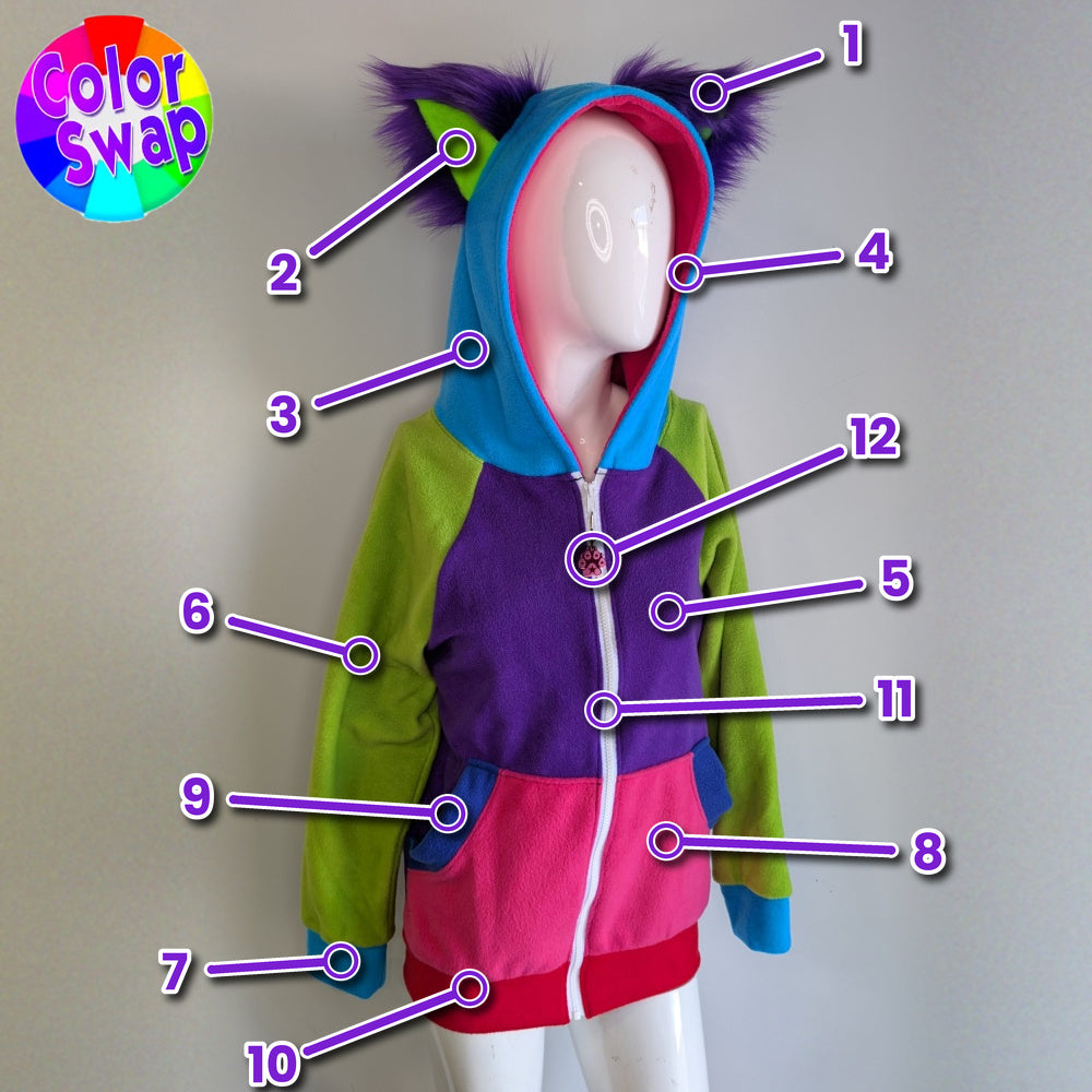 ☆ Color-Swap Kitty Mew Hoodie