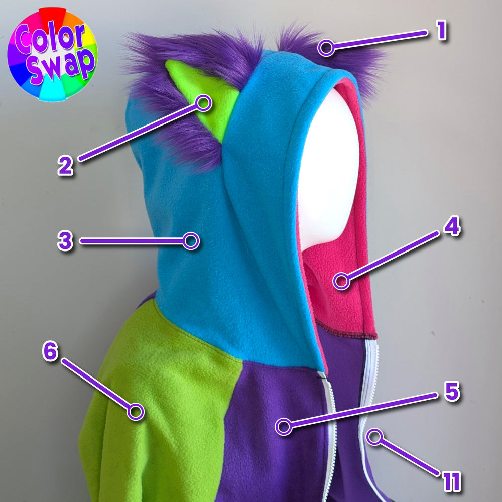 ☆ Color-Swap Kitty Mew Hoodie